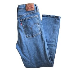 Levis Wedgie Skinny High Rise Jeans Button Fly Stretch Denim Womens Size 29